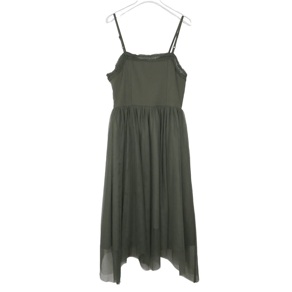 Shein Luxe Olive Green Sleeveless Spaghetti Strap Midi Dress Medium - Picture 5 of 8